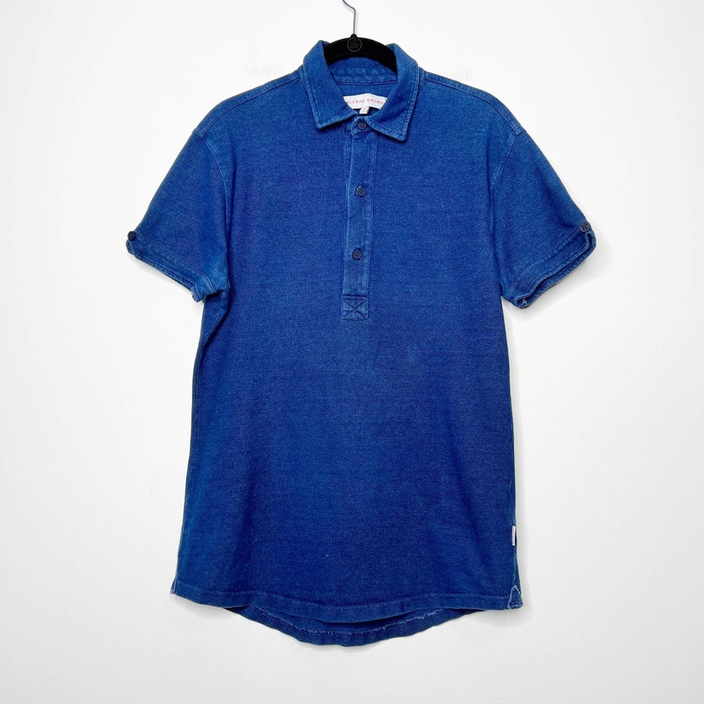 Orlebar Brown Sebastian Polo Cotton Denim Blue Size Medium